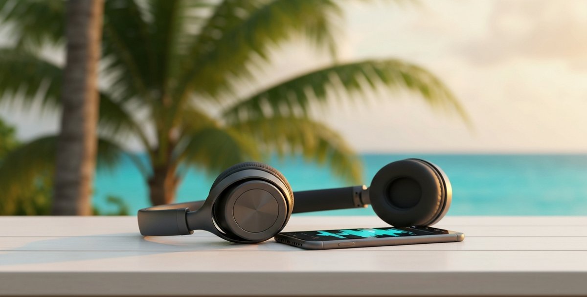 Headphones representing music streaming from Mauritius