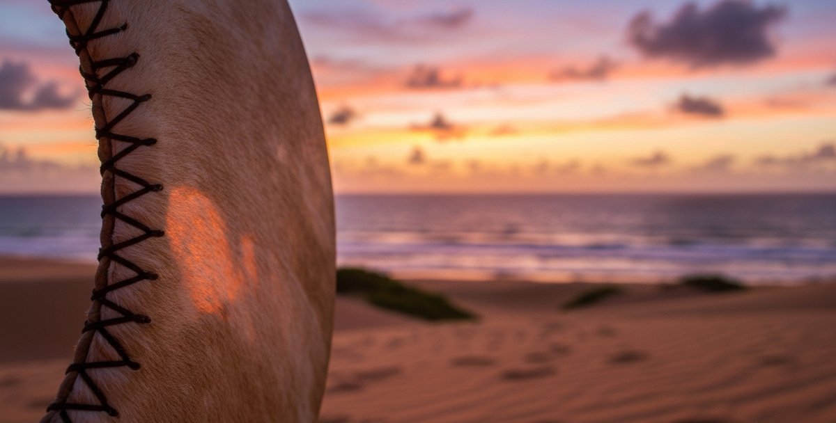 Traditional Mauritian sega ravanne drum on the beach at sunset